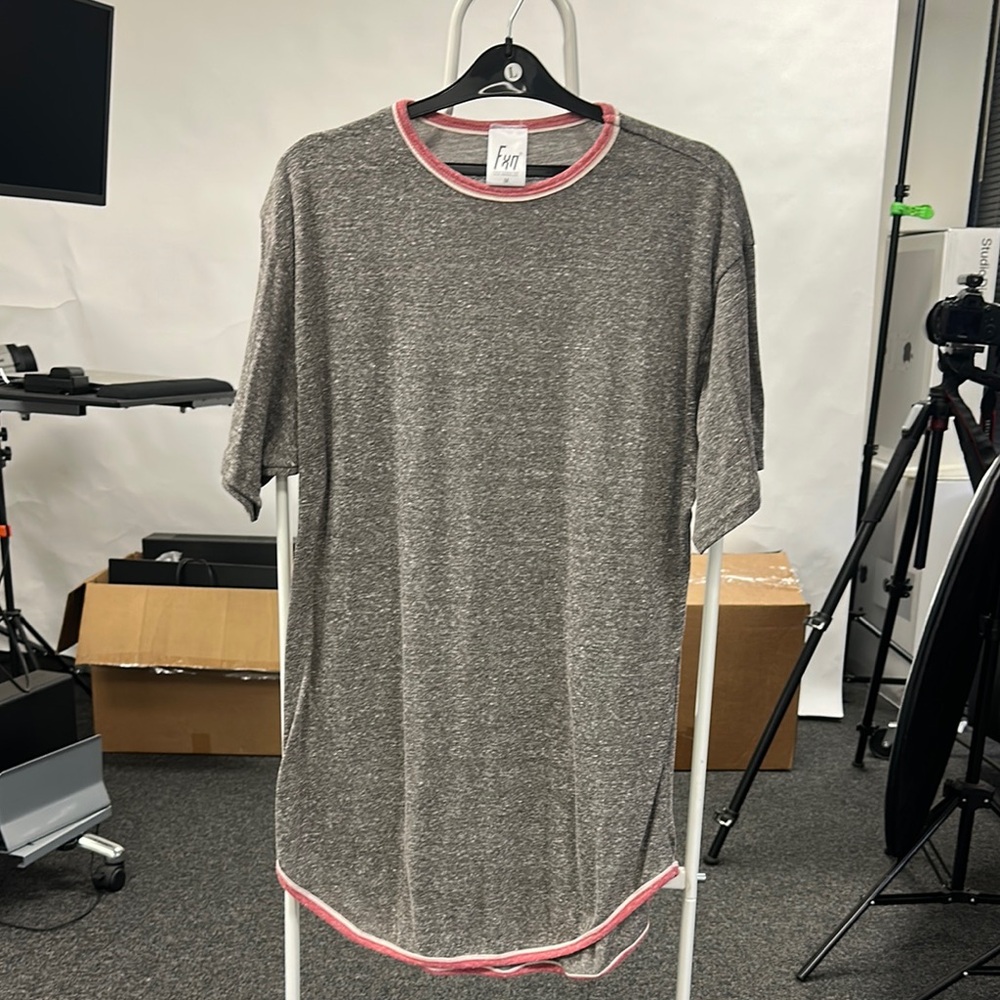 Gray Scoop Neck Short Sleeve Tee